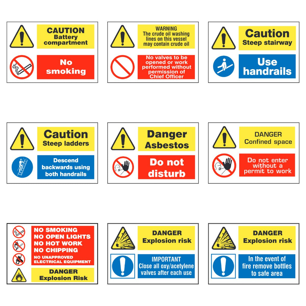 Combination Marine Safety Signs – sample signs | Craftmark marine safety signs