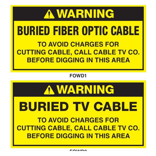 Fiber / CATV Warning Decals