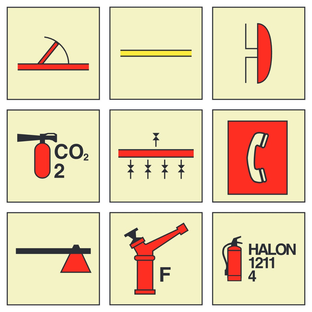 IMO A.654 Fire Control Plan Symbol Signs – sample signs | Craftmark marine safety signs