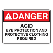 ACID EYE PROTECTION AND PROTECTIVE CLOTHING REQUIRED (18552)