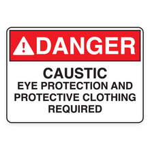 CAUSTIC EYE PROTECTION AND PROTECTIVE CLOTHING REQUIRED (18555)