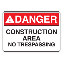 CONSTRUCTION AREA NO TRESPASSING (18560)