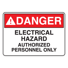 ELECTRICAL HAZARD AUTHORIZED PERSONNEL ONLY (18567)