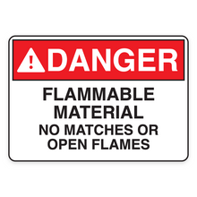 FLAMMABLE MATERIAL NO MATCHES OR OPEN FLAMES (18574)