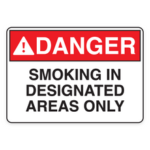 SMOKING IN DESIGNATED AREAS ONLY (18602)