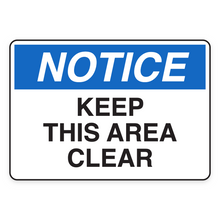 KEEP THIS AREA CLEAR (18641)