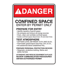 DANGER – CONFINED SPACE ENTER BY PERMIT ONLY – FULL ENTRY INSTRUCTIONS (18658)