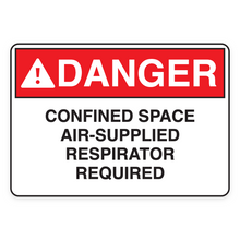 DANGER – CONFINED SPACE AIR-SUPPLIED RESPIRATOR REQUIRED (18661)