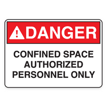 DANGER – CONFINED SPACE AUTHORIZED PERSONNEL ONLY (18663)