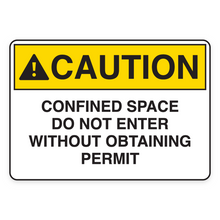 CAUTION – CONFINED SPACE DO NOT ENTER WITHOUT OBTAINING PERMIT (18674)