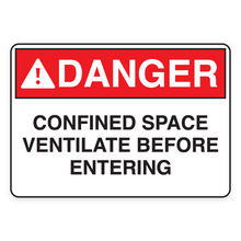 DANGER – CONFINED SPACE VENTILATE BEFORE ENTERING (18686)