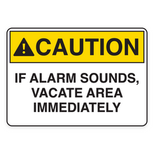 CAUTION – IF ALARM SOUNDS, VACATE AREA IMMEDIATELY (18695)