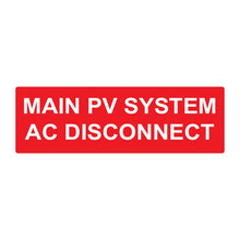 PVSL-11 Main PV System AC Disconnect – 1.75” x 5.5”