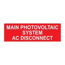 PVSL-13 Main Photovoltaic System AC Disconnect – 1.75” x 5.5”