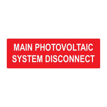 PVSL-15 Main Photovoltaic System Disconnect – 1.75” x 5.5”