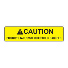 PVSL-26 Caution: Photovoltaic System Circuit Is Backfed – 1” x 4”