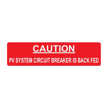 PVSL-42 Caution: PV System Circuit Breaker Is Back Fed – 1” x 4”