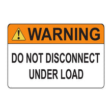 PVSL-66 Warning: Do Not Disconnect Under Load – 2.5” x 3.75”