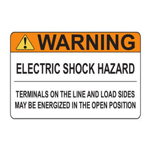 PVSL-69 Warning: Electric Shock Hazard, Terminals May Be Energized in the Open Position – 2.5” x 3.75”