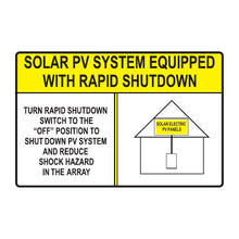 PVSL-86 Solar PV System Equipped with Rapid Shutdown (yellow) – 4” x 6”