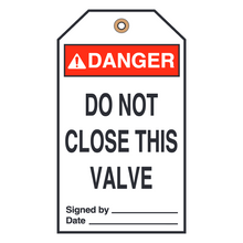 DO NOT CLOSE THIS VALVE (16400)