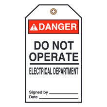 DO NOT OPERATE ELECTRICAL DEPARTMENT (16406)