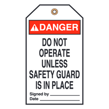 DO NOT OPERATE UNLESS SAFETY GUARD IS IN PLACE (16412)