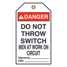 DO NOT THROW SWITCH MEN AT WORK ON CIRCUIT (16421)