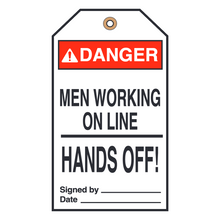 MEN WORKING ON LINE HANDS OFF! (16439)